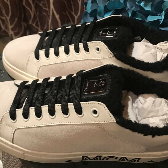 MCM Cognac White Milano Sneakers Low Tops - Picture 4 of 9